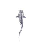 Gentle giants in benign grace ~ Large Whale Shark Silver with Hidden Bail Pendant